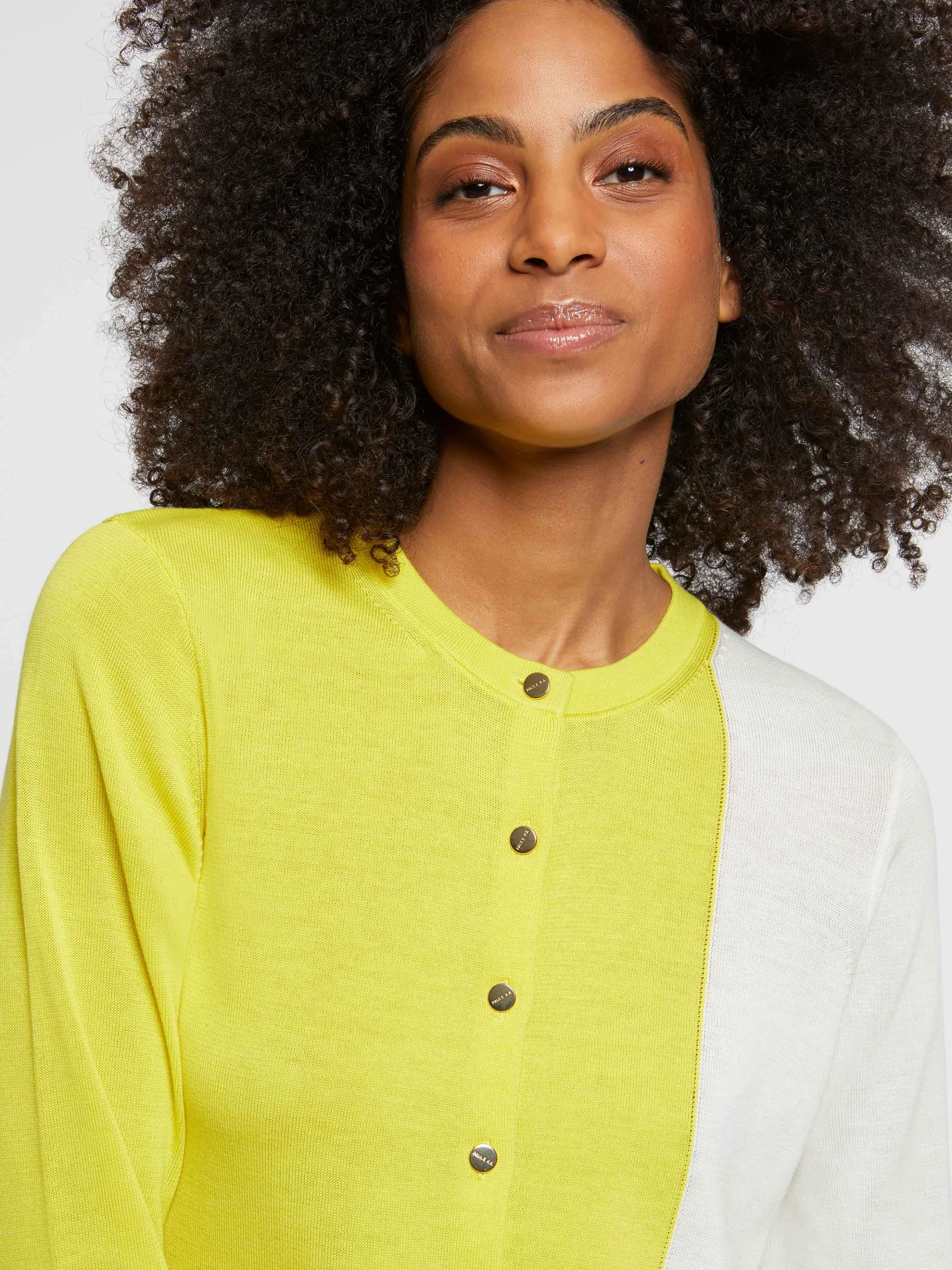Best Sale Gilet Bicolore En Soie Et Coton Femme Pulls Et Cardigans