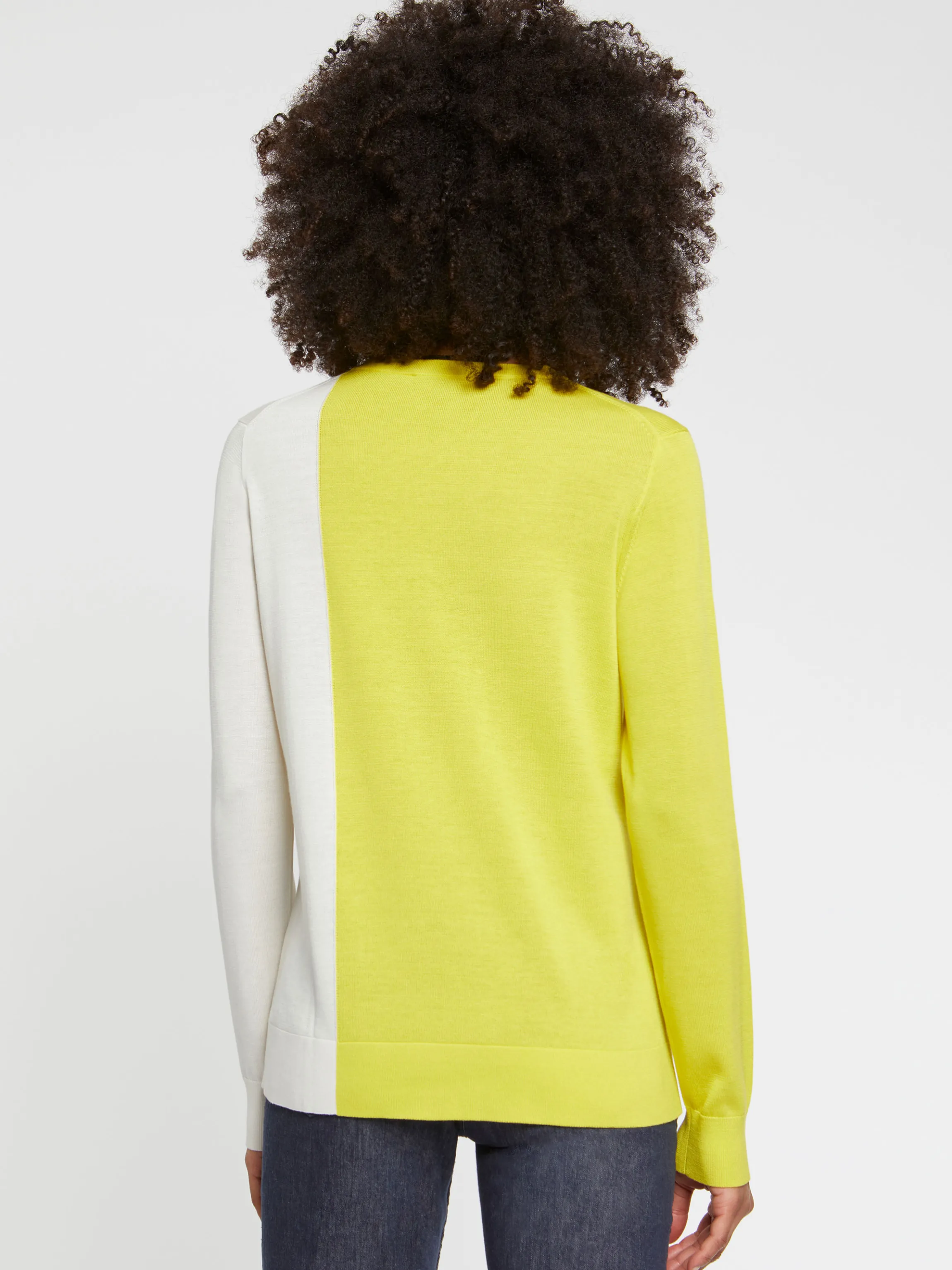 Best Sale Gilet Bicolore En Soie Et Coton Femme Pulls Et Cardigans