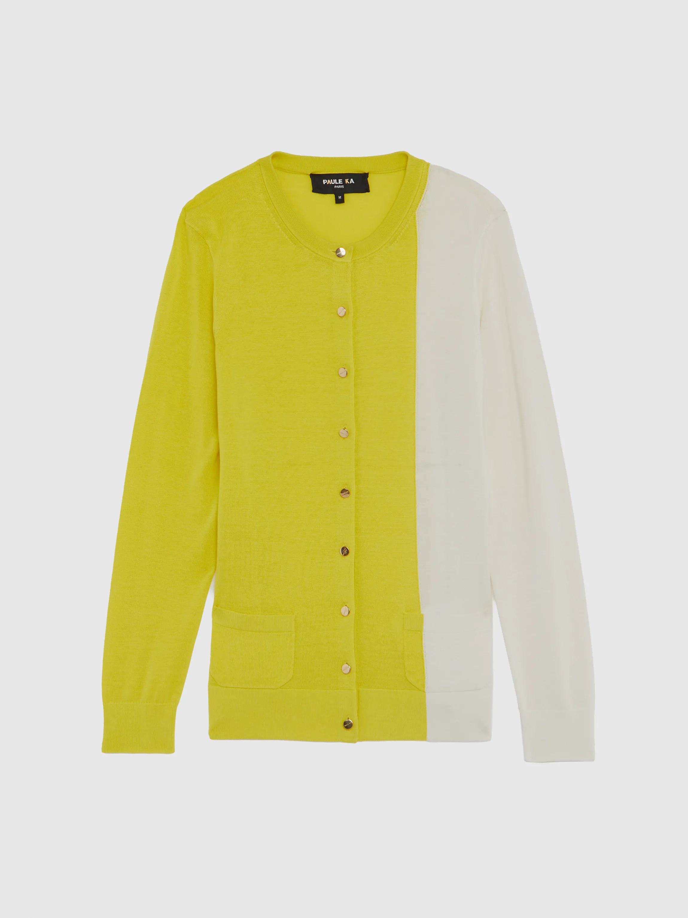 Best Sale Gilet Bicolore En Soie Et Coton Femme Pulls Et Cardigans