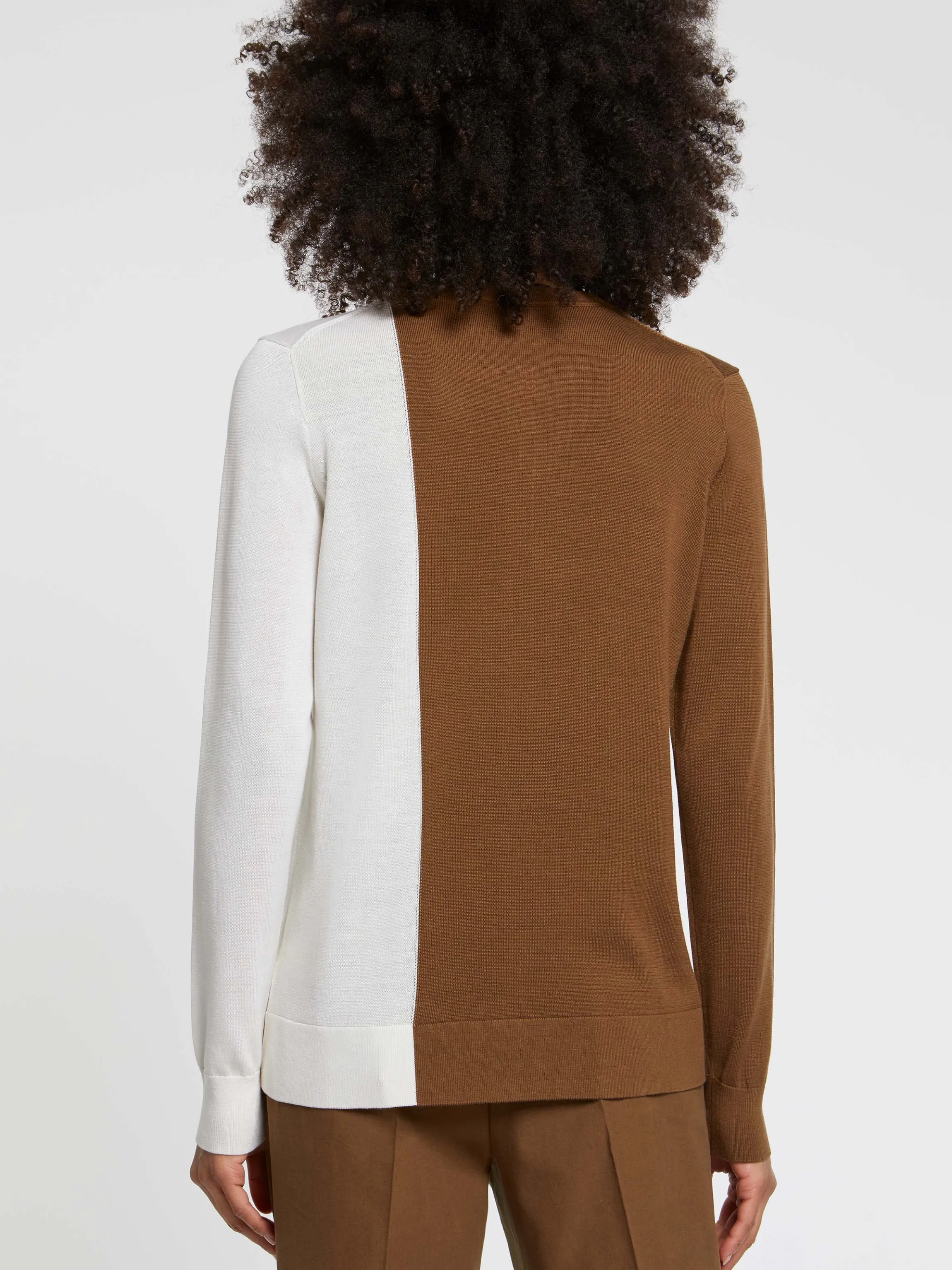 New Gilet Bicolore En Soie Et Coton Femme Pulls Et Cardigans