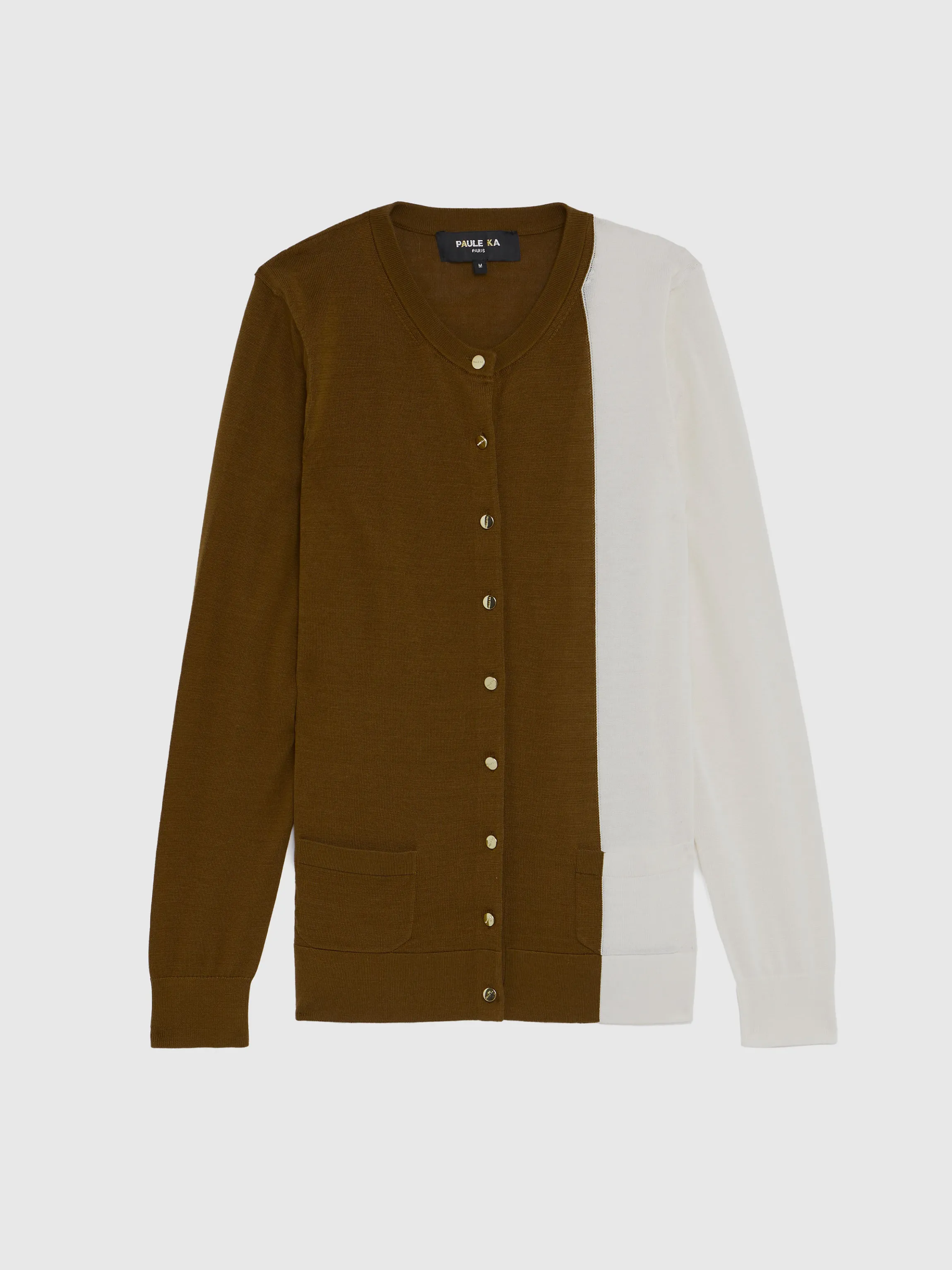 New Gilet Bicolore En Soie Et Coton Femme Pulls Et Cardigans