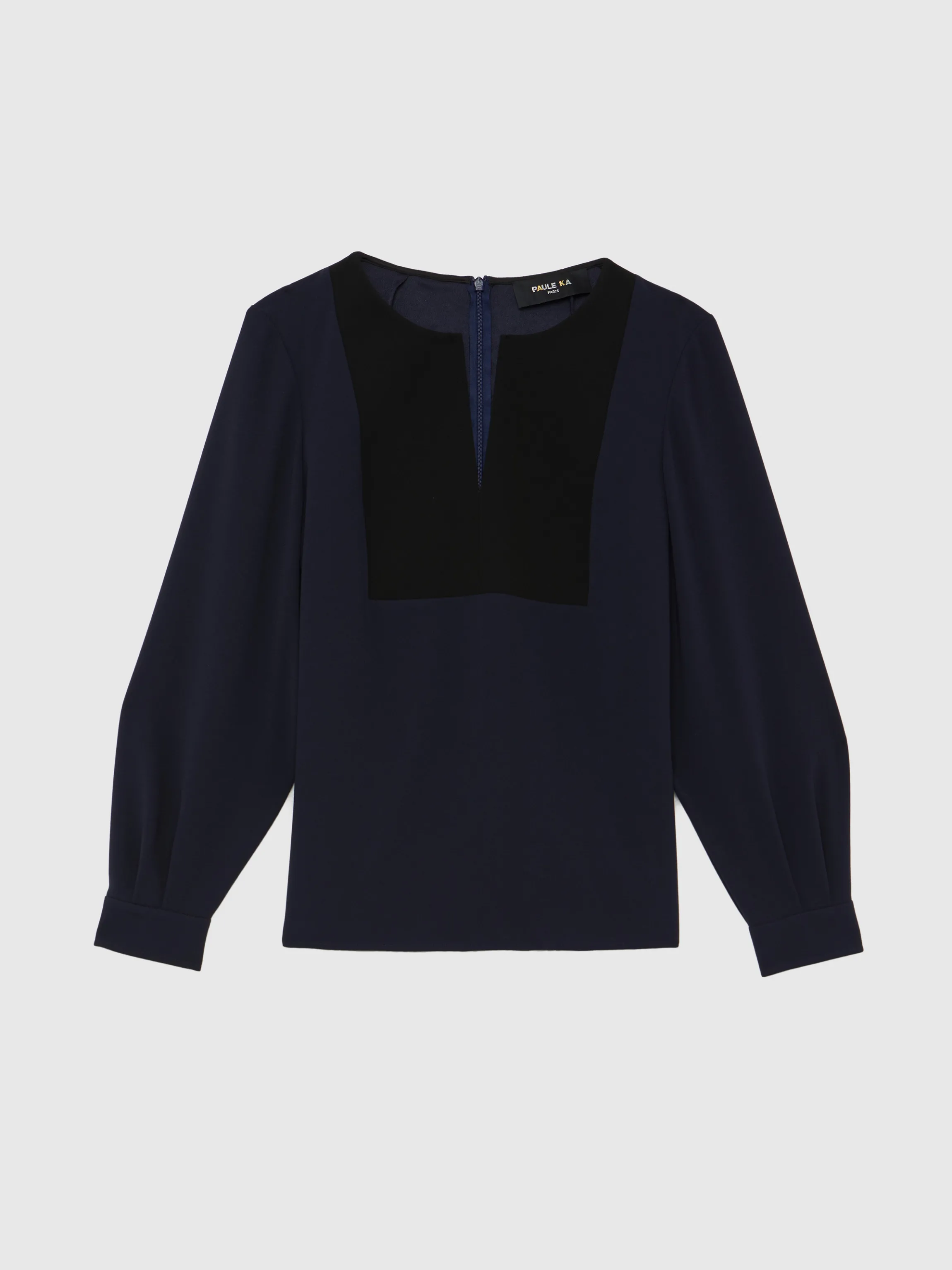 Sale Haut Bicolore En Tissu Crepe Femme Tops