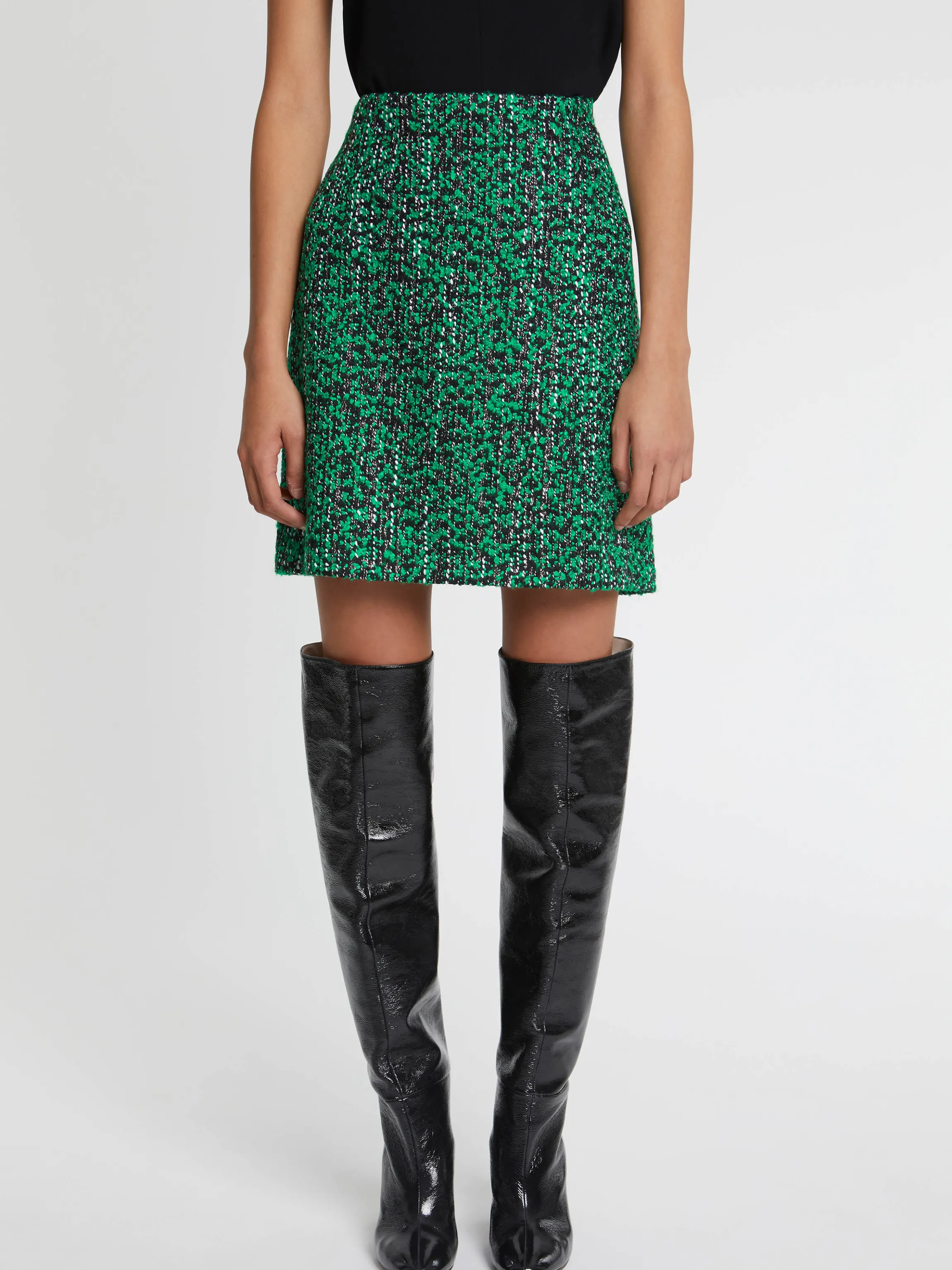 Cheap Mini Jupe En Tweed Bicolore Femme Jupes