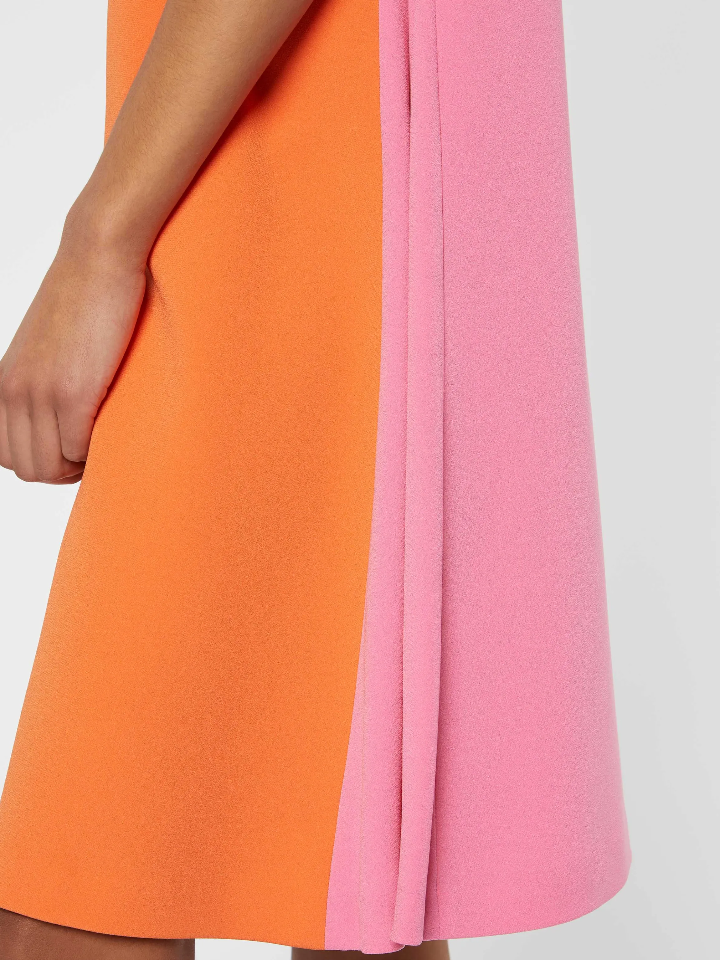 Store Robe Courte Bicolore En Tissu Crepe Femme Robes