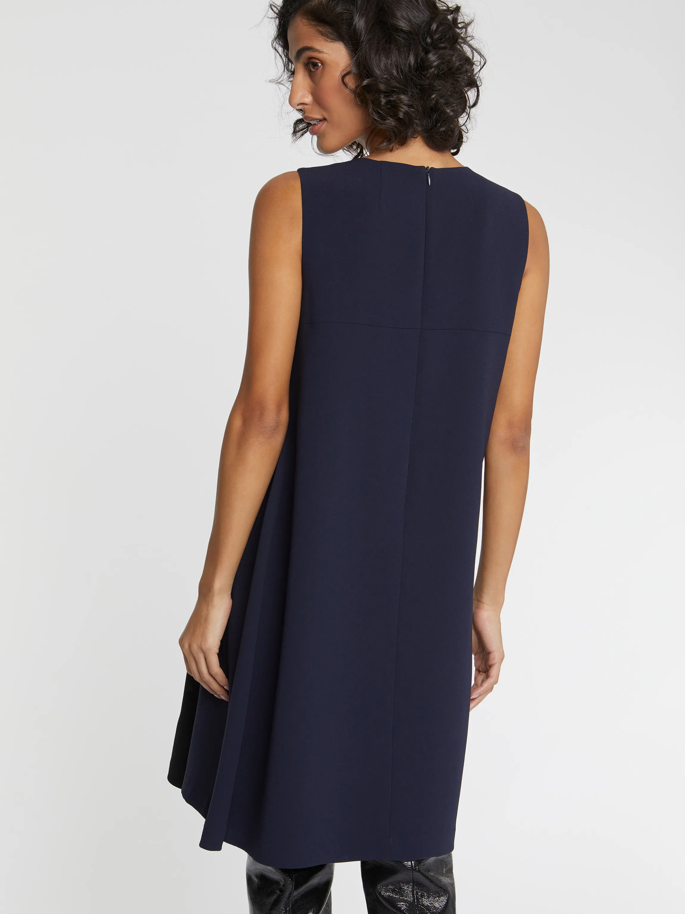 New Robe Courte Bicolore En Tissu Crepe Femme Robes