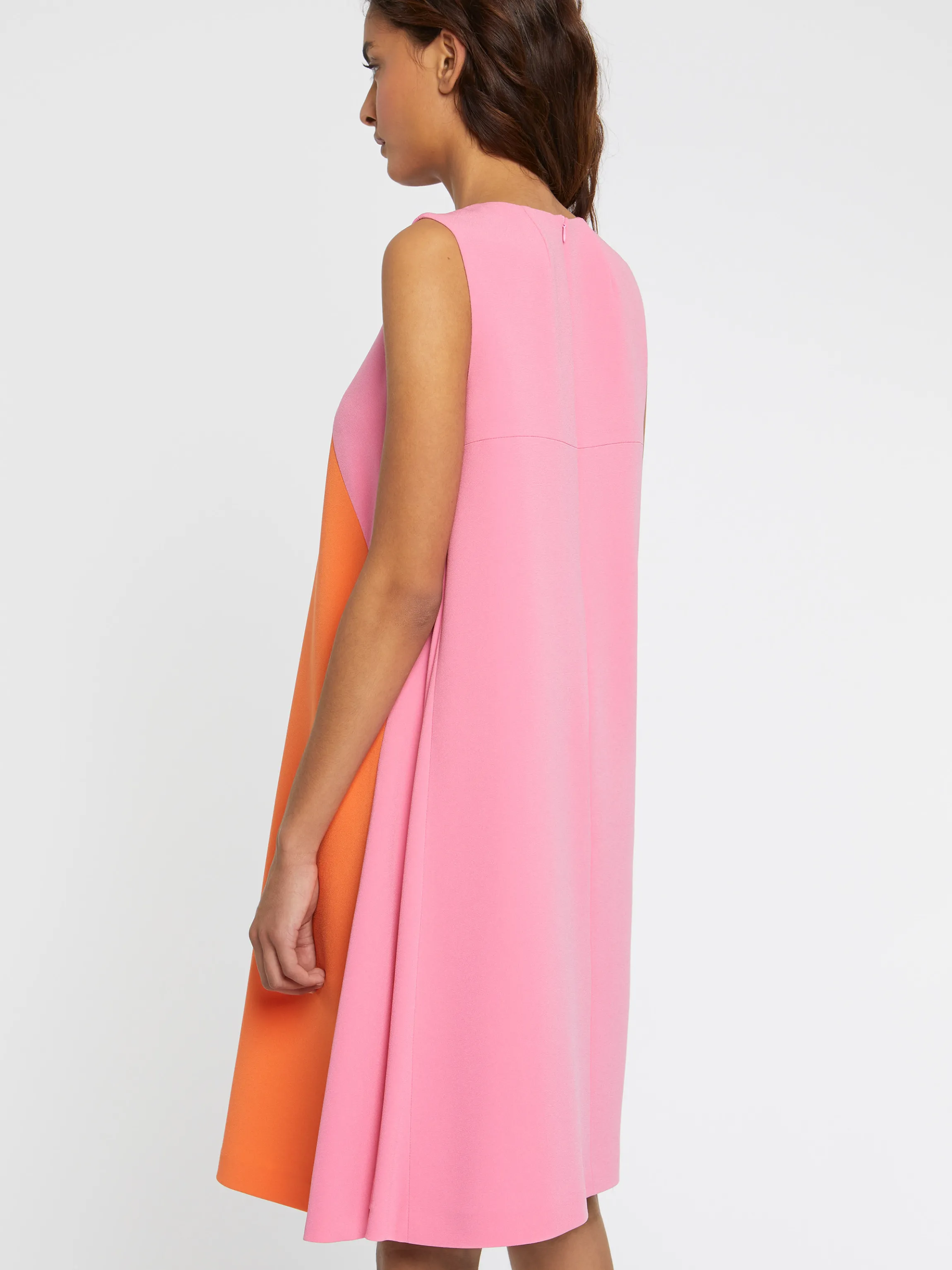 Store Robe Courte Bicolore En Tissu Crepe Femme Robes