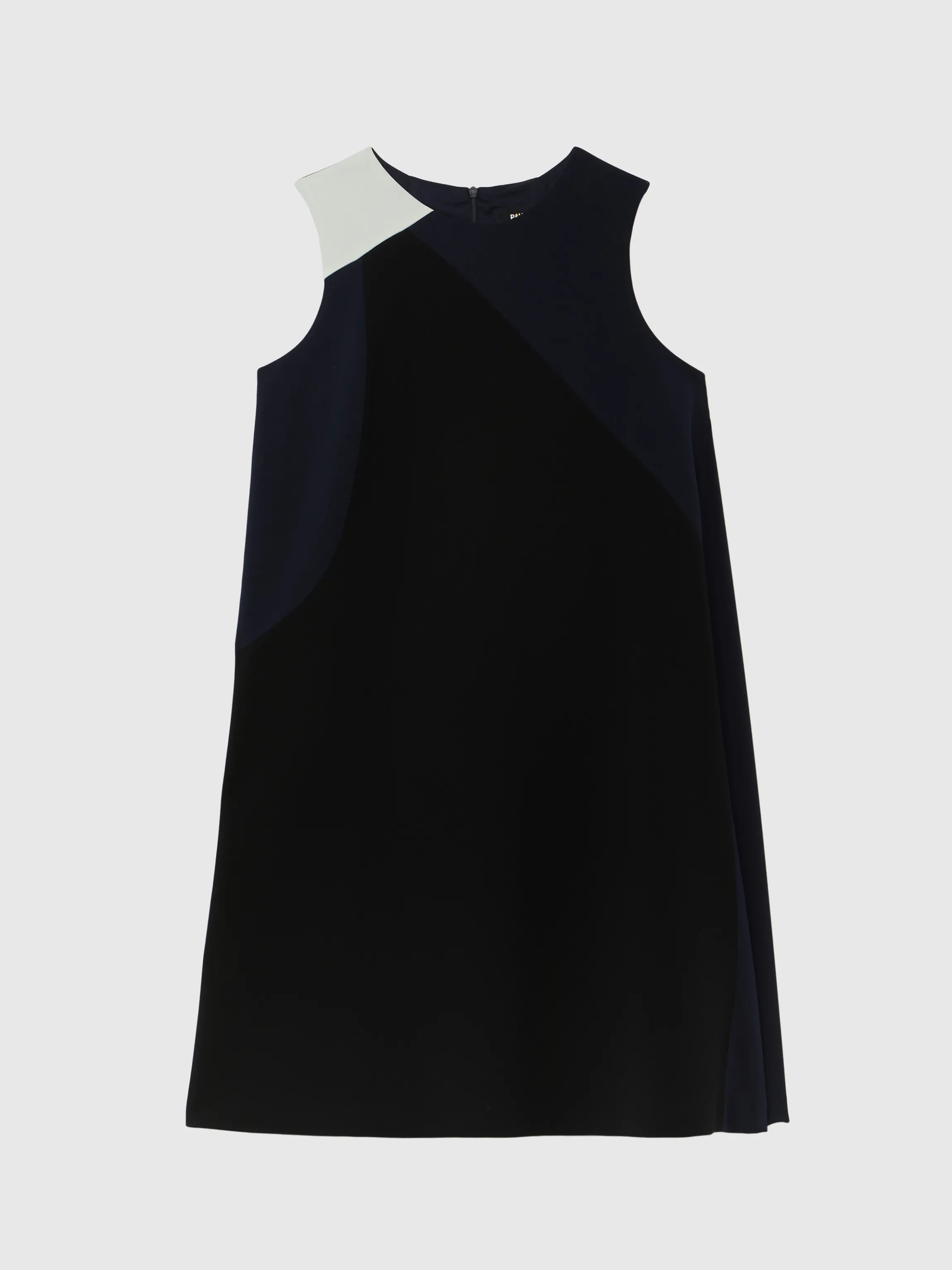 New Robe Courte Bicolore En Tissu Crepe Femme Robes