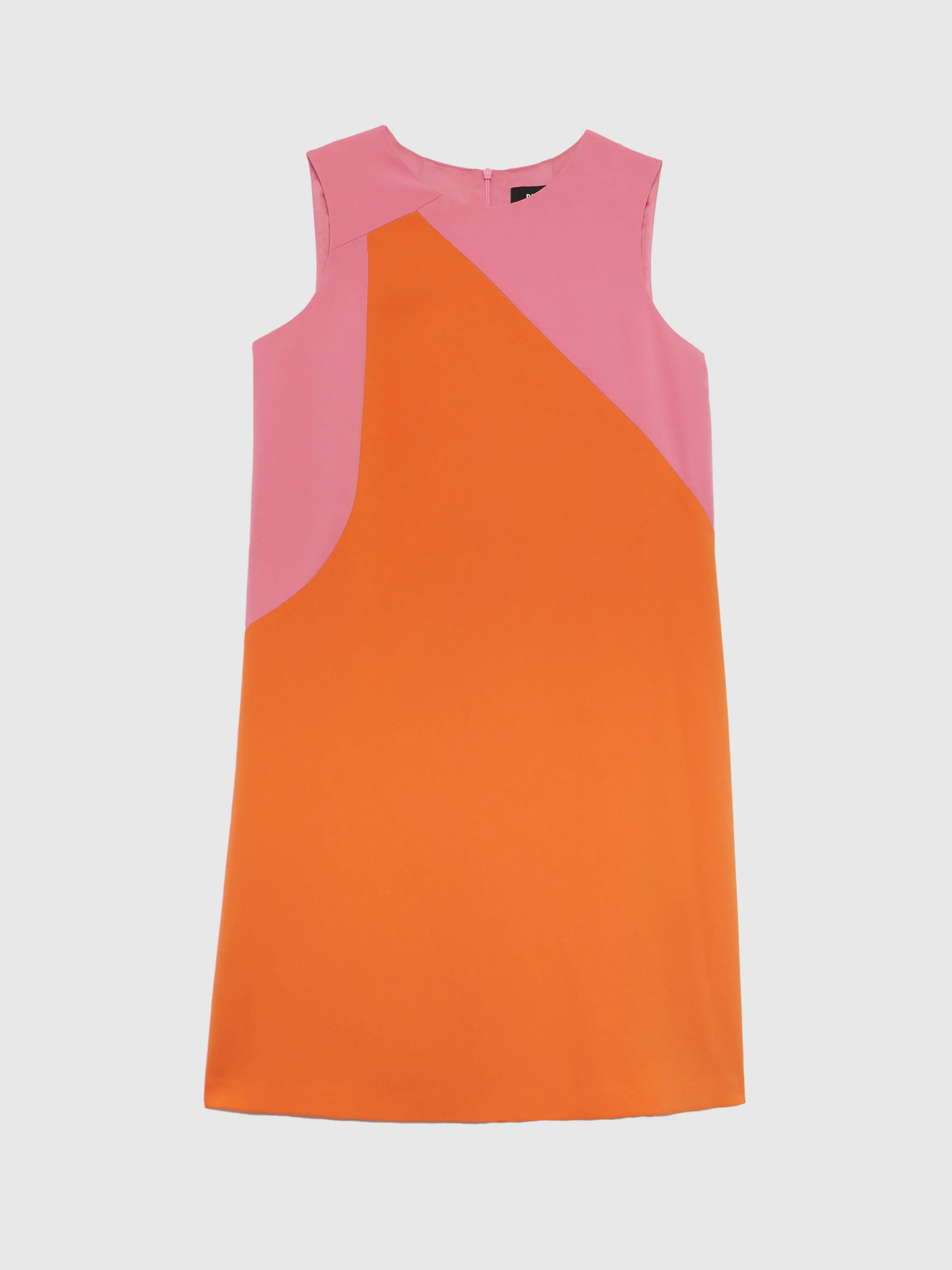 Store Robe Courte Bicolore En Tissu Crepe Femme Robes