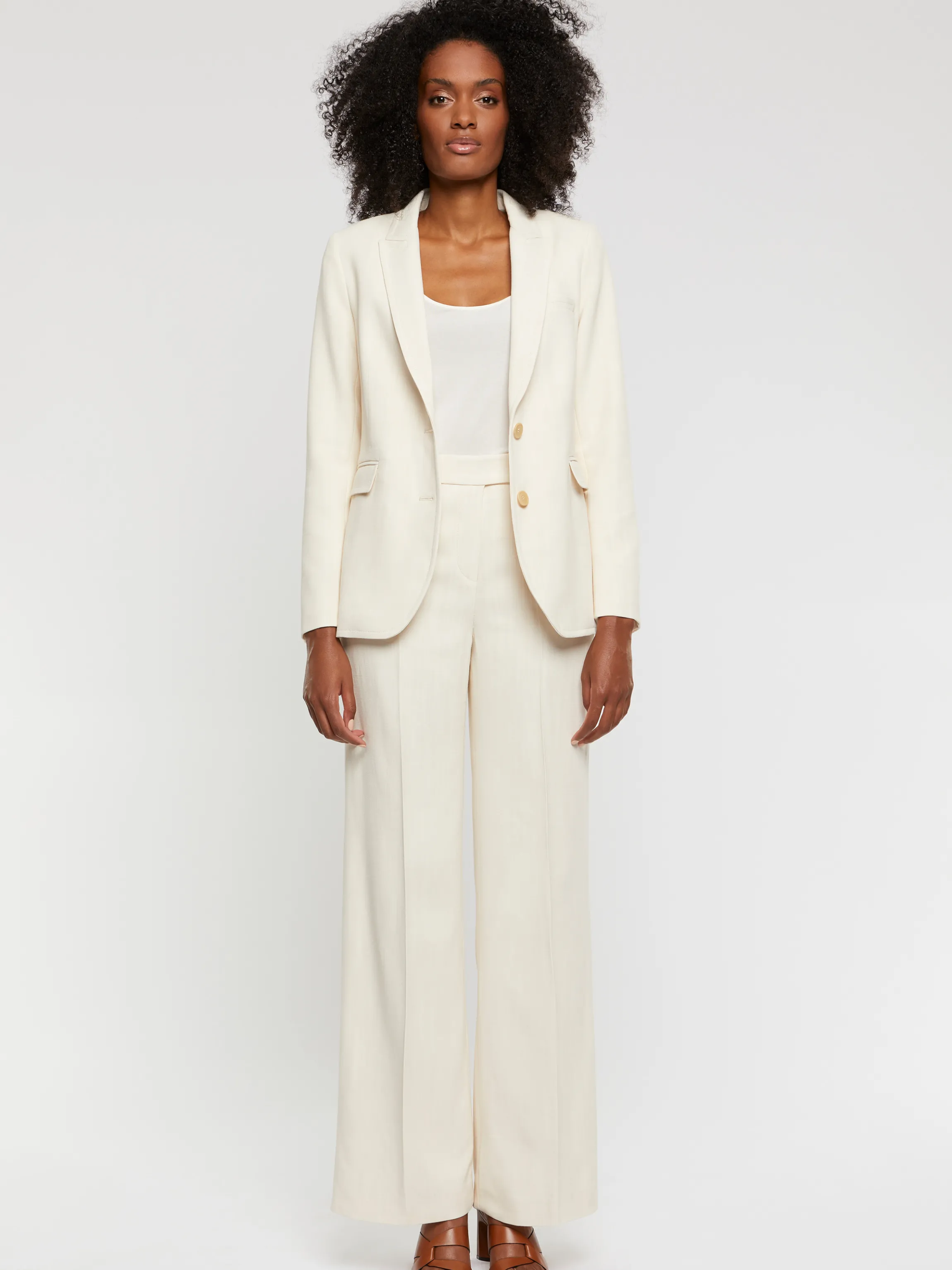 Fashion Veste De Tailleur Cintree En Toile De Viscose Femme Vestes