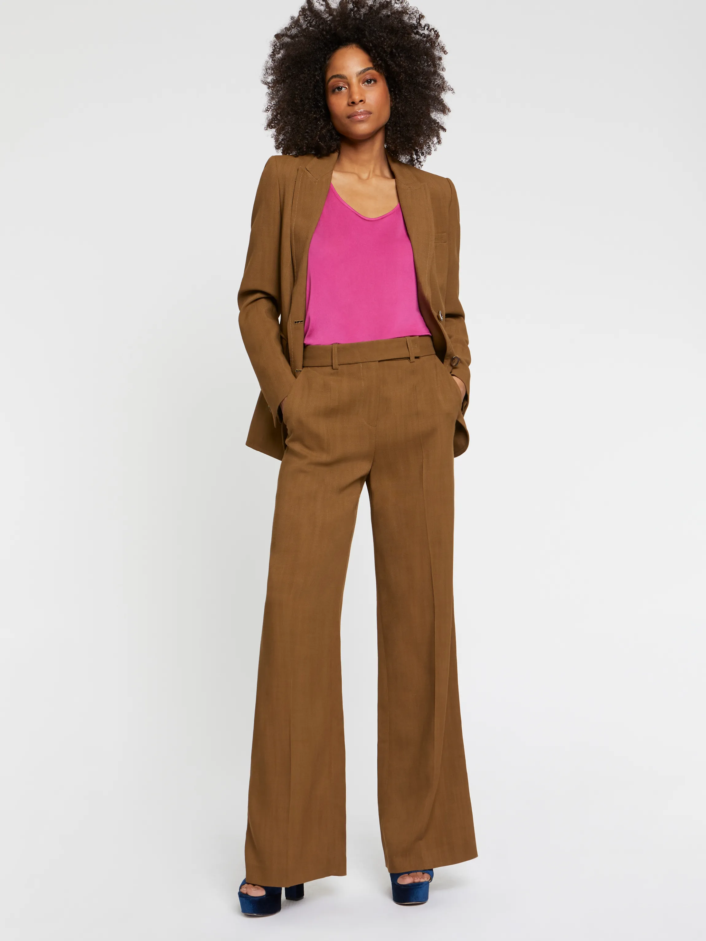 Best Veste De Tailleur Cintree En Toile De Viscose Femme Vestes
