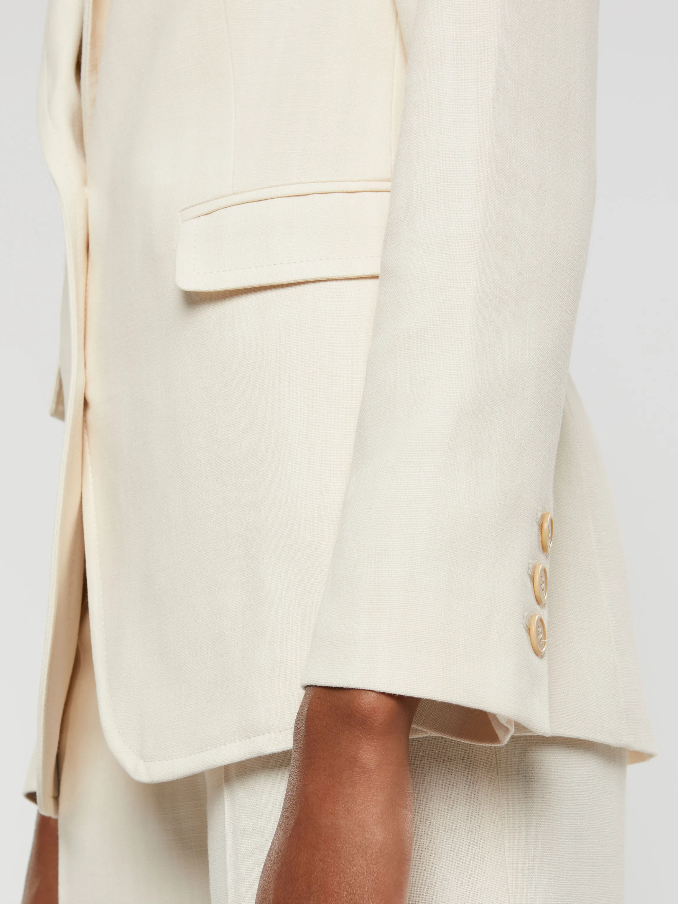 Fashion Veste De Tailleur Cintree En Toile De Viscose Femme Vestes