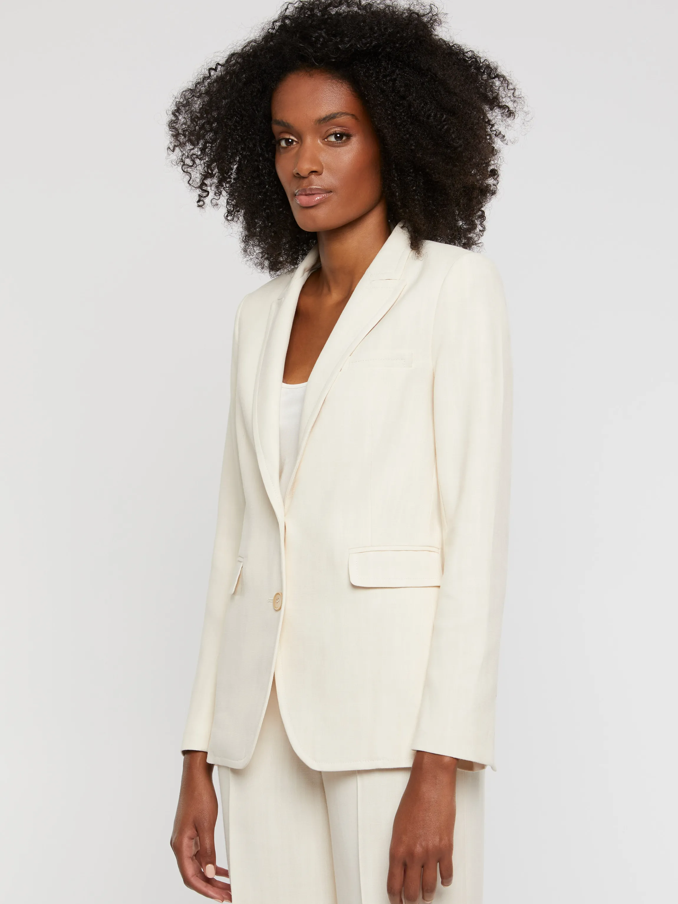 Fashion Veste De Tailleur Cintree En Toile De Viscose Femme Vestes