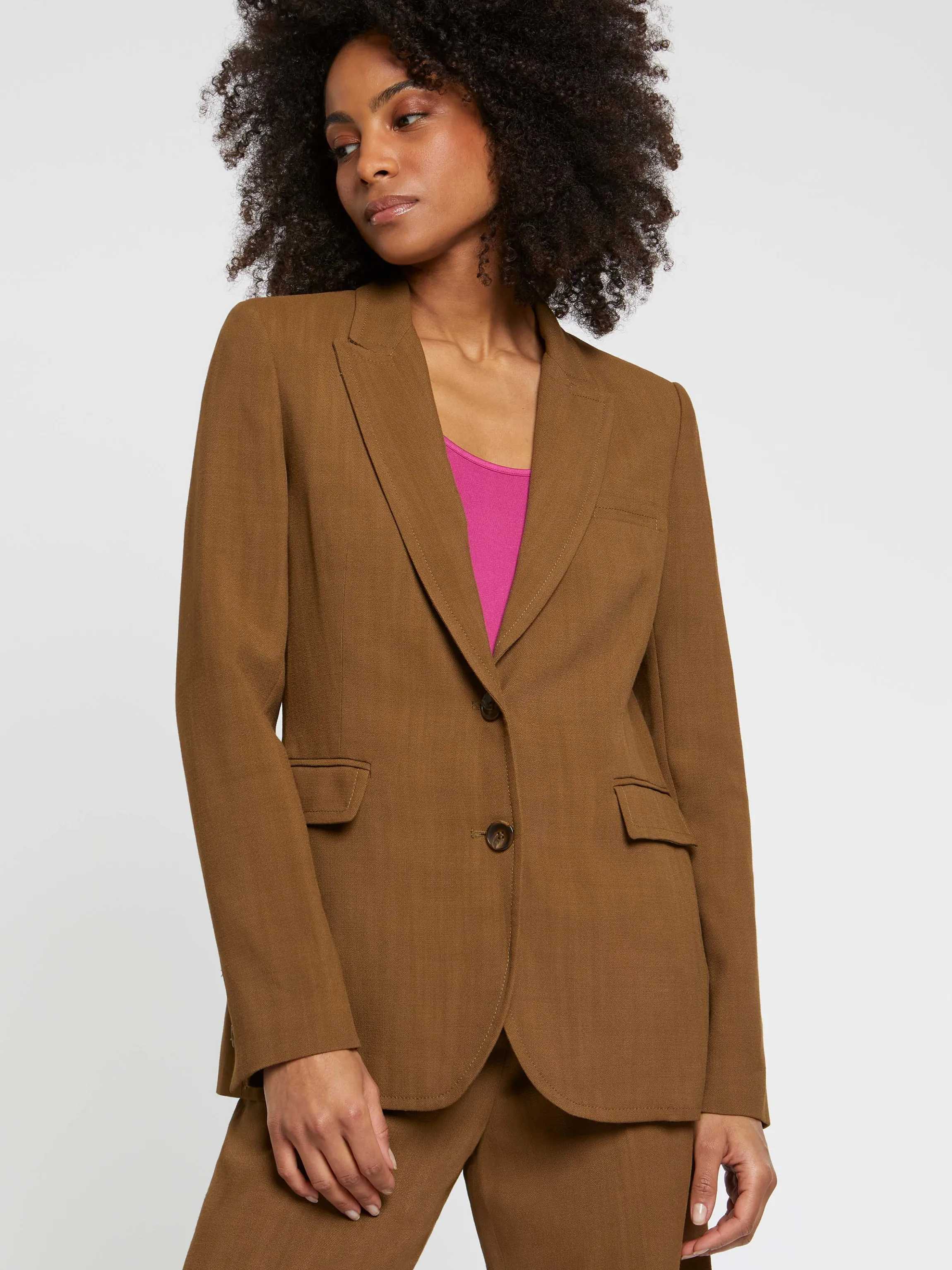 Best Veste De Tailleur Cintree En Toile De Viscose Femme Vestes