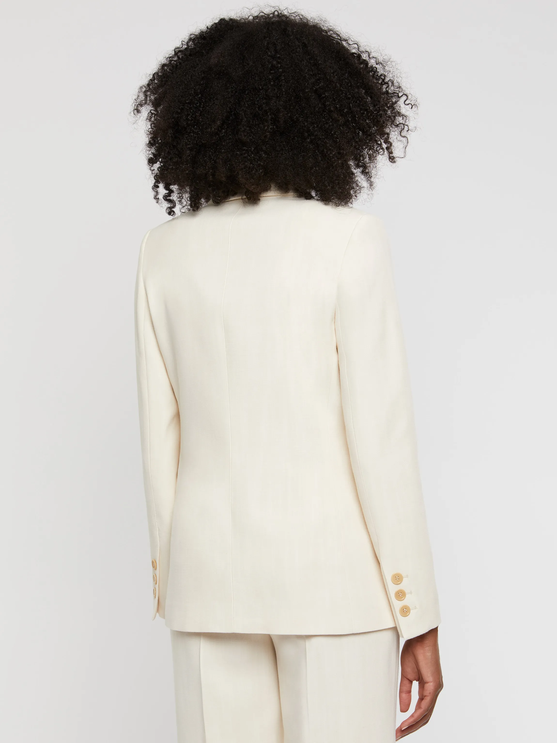Fashion Veste De Tailleur Cintree En Toile De Viscose Femme Vestes