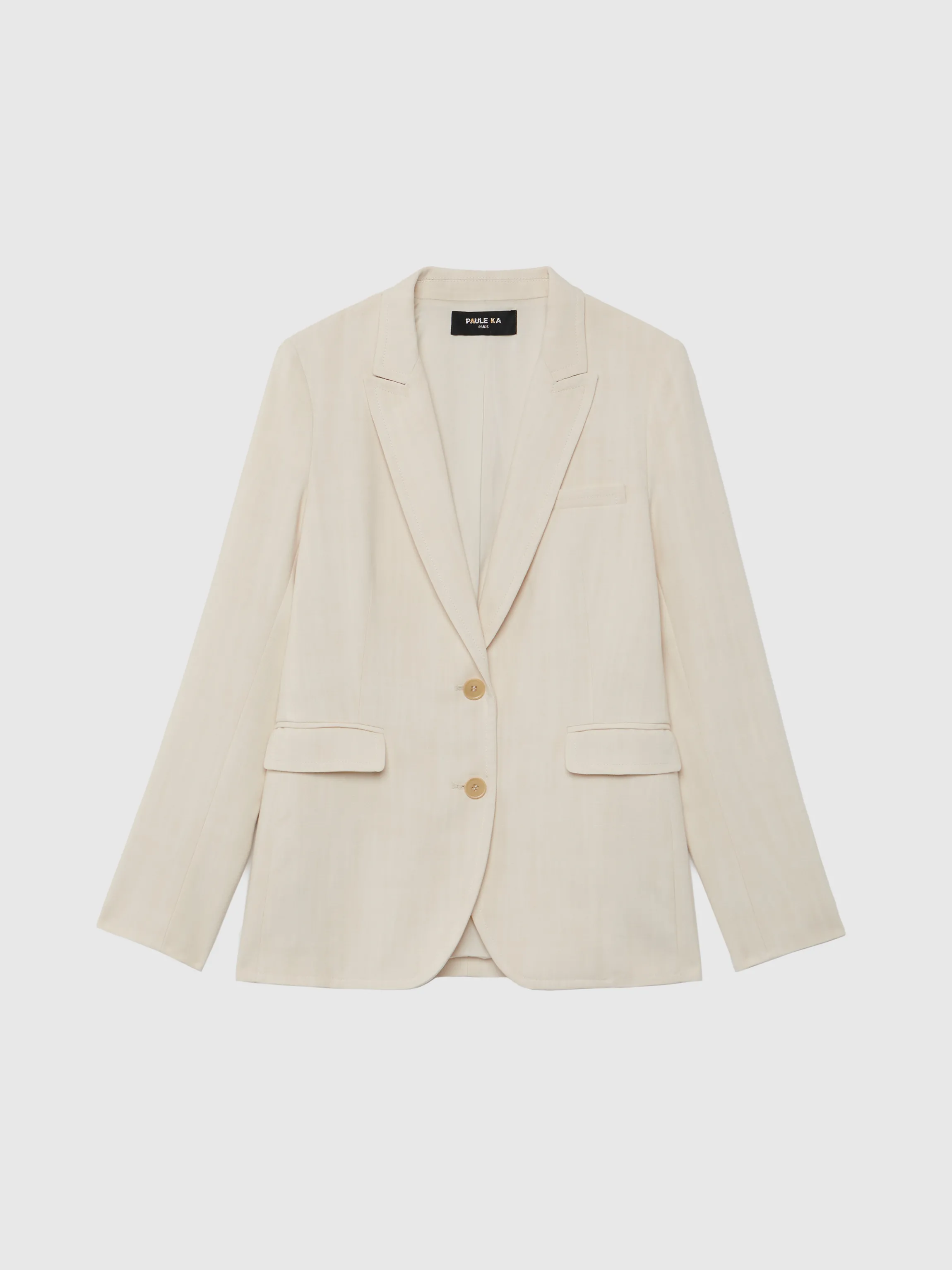 Fashion Veste De Tailleur Cintree En Toile De Viscose Femme Vestes