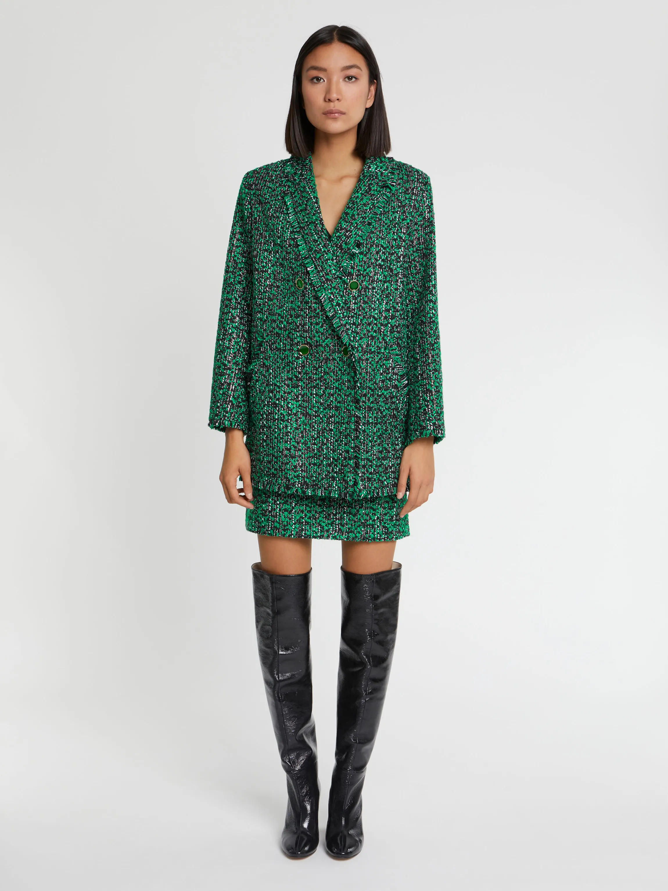 Flash Sale Veste Longue En Tweed Bicolore Femme Vestes