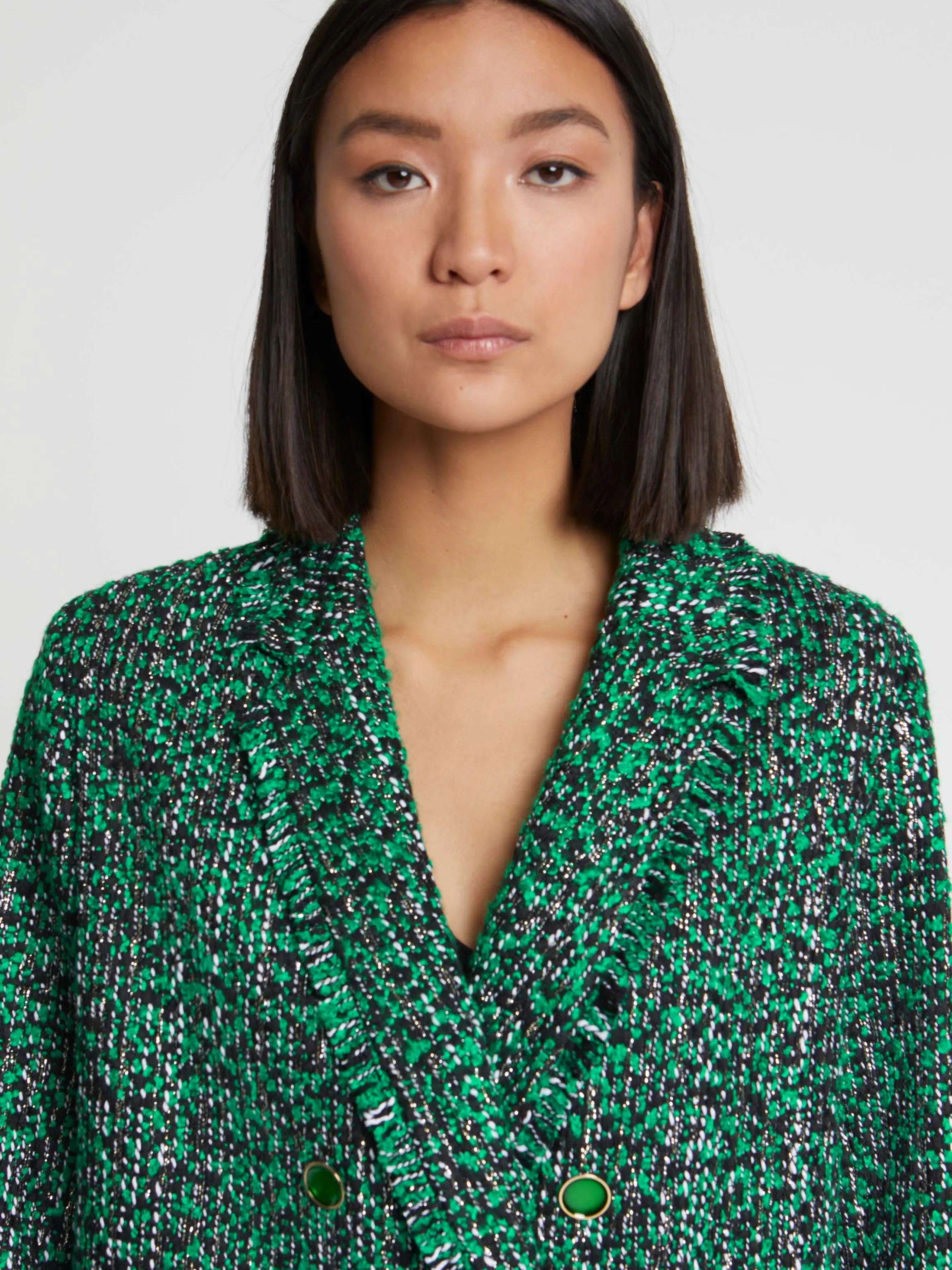 Flash Sale Veste Longue En Tweed Bicolore Femme Vestes